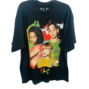 Black and Green Short Sleeve Tee with TLC Graphic